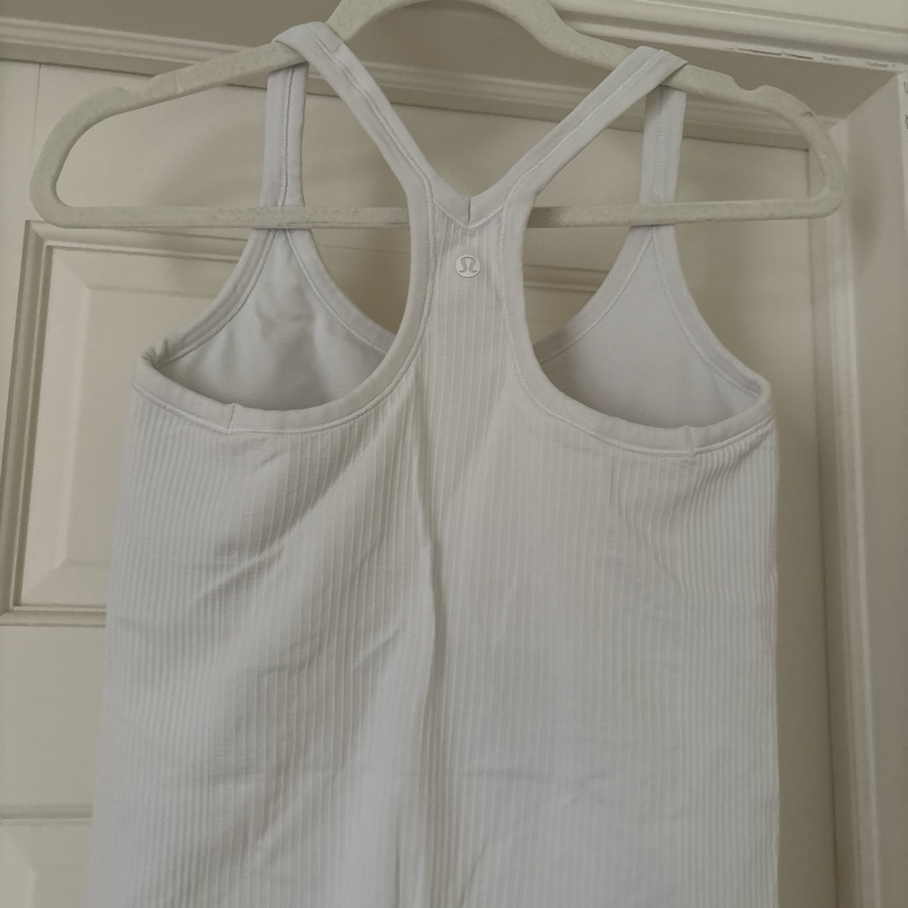 White Ribbed Tank Top